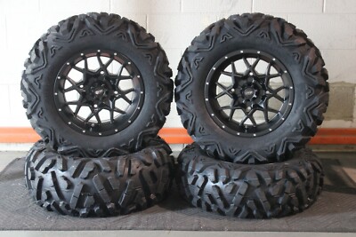 KAWASAKI MULE SX 27'' QUADKING 14'' HURRICANE ATV TIRE & WHEEL KIT KAW1CA BIGGHORN