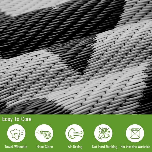 Outdoor Rug 9x12 Large Plastic Straw Waterproof Reversible Patio Camping Mat - Picture 7 of 7