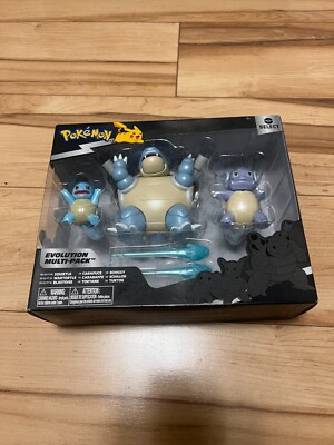 New Pokemon Select Squirtle Wartortle Blastoise Evolution Multi-Pack SEALED