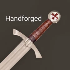 Hand forged Medieval Knights Templar Single Handed Crusader Sword With Scabbard