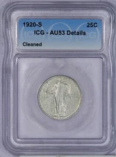 1920-S Standing Liberty Quarter 25c ICG AU53 Details