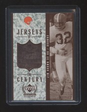 1999 UD LEGEND JIM BROWN GAME WORN JERSEY SP JERSEY OF THE CENTURY   RARE  HOF