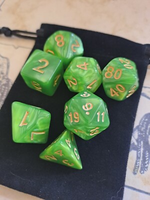 GRÜNE Würfel-Sets Polyedrisch RPG DnD Rollenspiel w4-w20   Verschiedene Sorten