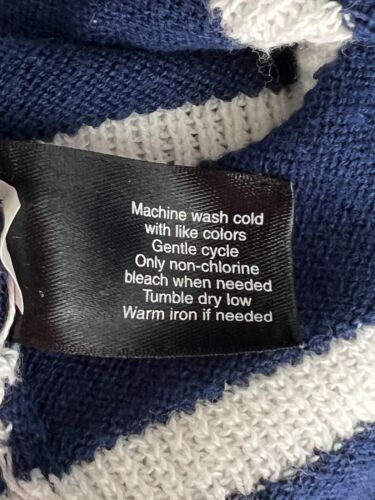 Lane Bryant Pullover Übergröße 26/28 blau weiß gestreift L/S Ärmel Blumen Spitze - Bild 9 von 15