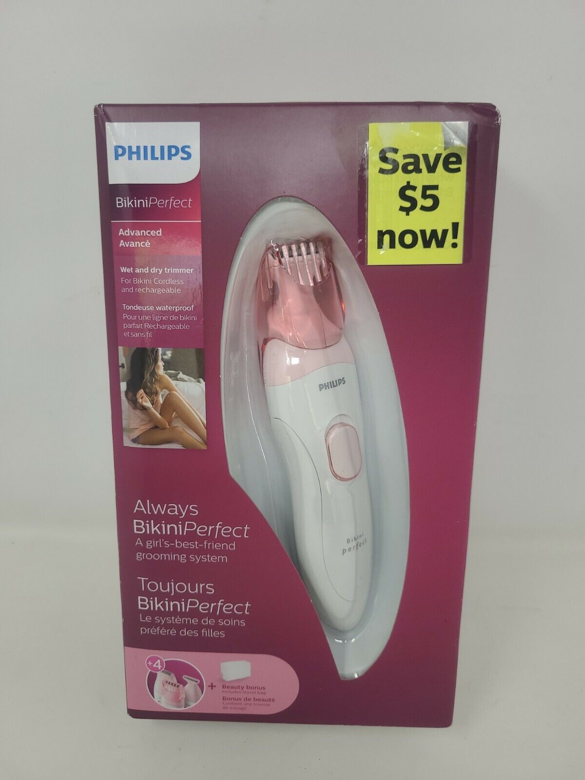 Philips Bikini Perfect Advanced Manufacturer Chicago Mall direct delivery Trimmer New -HP6376 61- Pink