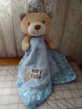 Garanimals Bear Lovey Blue Security Blanket Beary Cute Satin Baby Boy Stars