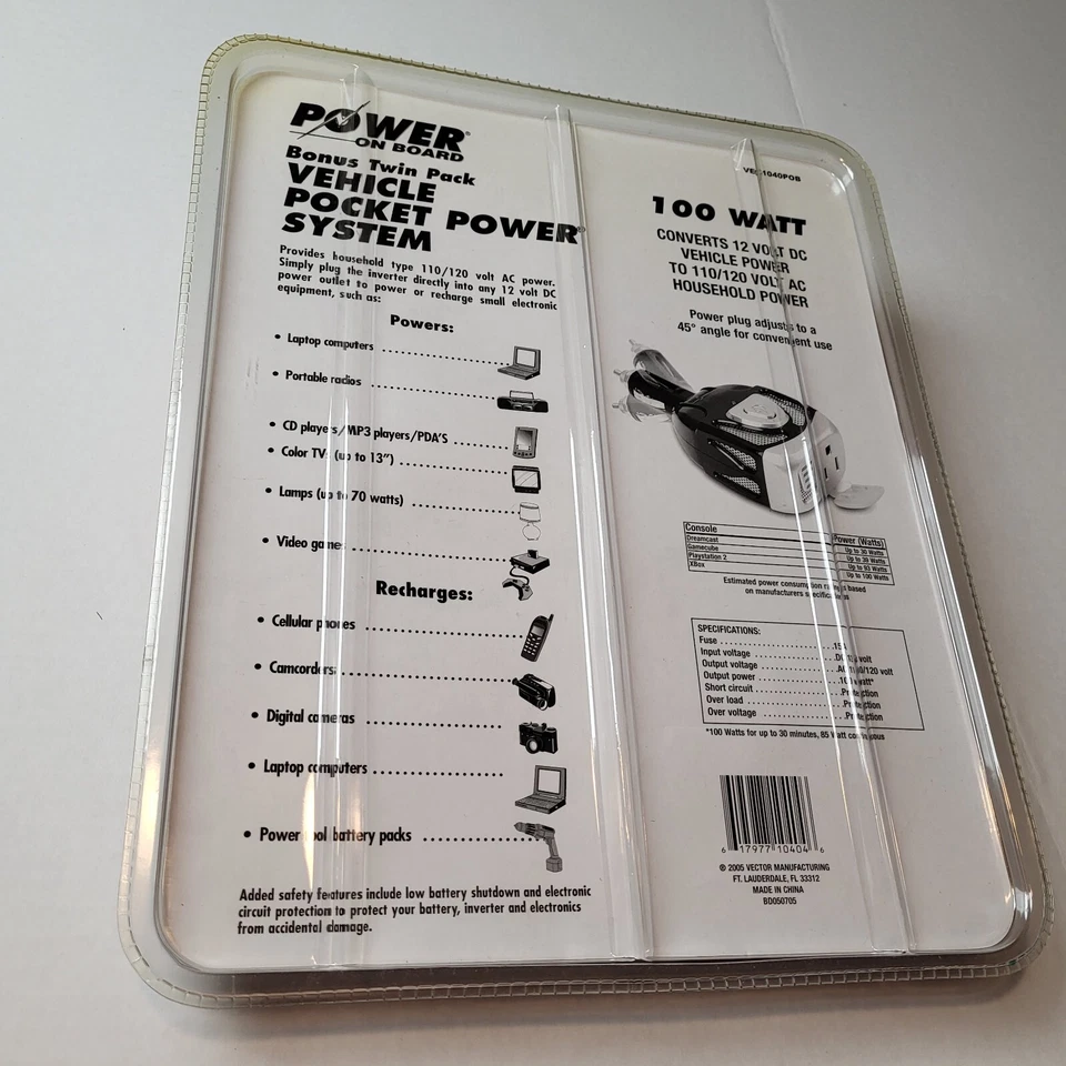 Power On Board Vehicle Pocket Power Twin Pack 100 Watt Brand New KLY - Image 2 of 2