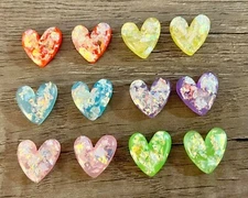 20mm Sparkle Glitter Heart Shoe Charms for Crocs & Shoe Laces