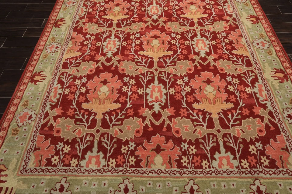 8x10手工塔夫特羊毛玫瑰手工传统毛绒桩地毯 — 第 4/4 张图片