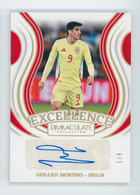 2024-25 Gerard Moreno Panini Immaculate Gold Spain Autographed Soccer Card 1/5