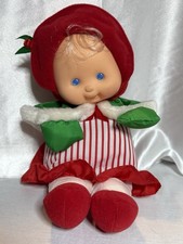 Vintage 1992 Fisher Price Puffalump Kids Christmas Girl Plush Doll Vinyl Face