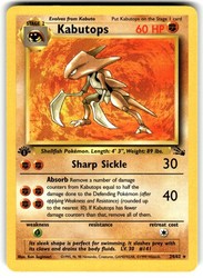 Kabutops 24/62 Fossil Rare 1st Edition Pokemon TCG