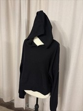 Alo Yoga Muse Cropped Fit Hoodie With Ribbed Fabric In Black Women's Size Medium