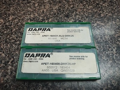DAPRA XPET-160431-ALU-DMK25 CARBIDE INSERTS 15 PCS