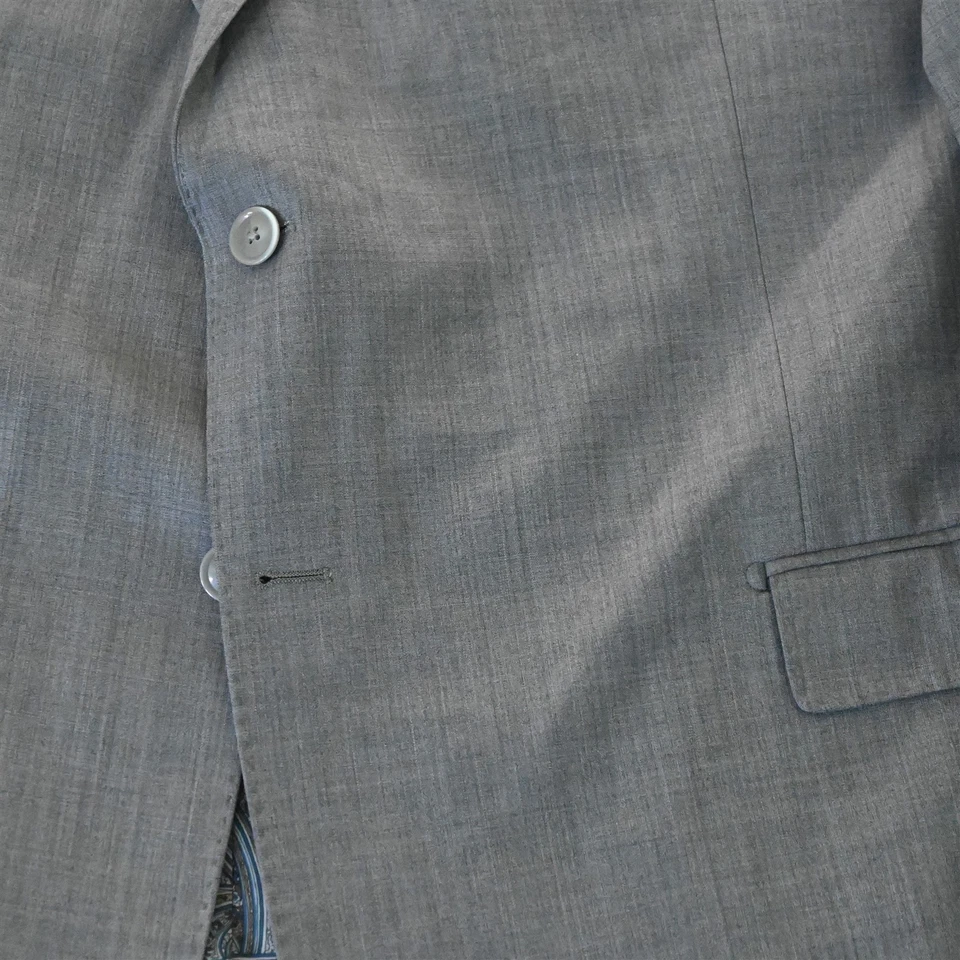 Blazer Traje Chaqueta Abrigo Deportivo Paul Fredrick 52L Gris Cremallera Bolsillo Elástico Lana Foto 3 de 4