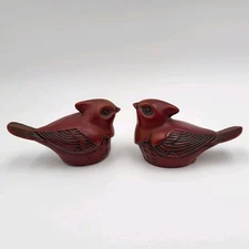 Vintage Special gifts Two Resin Bird Resemble Carved Wood By Crowning Touch