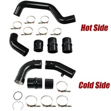 Cold Hot Side 3 Intercooler Pipe Black For 17-19 Chevy Gmc 6.6l Duramax L5p