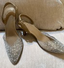 A New Day Isabel Women's Clear Rhinestone Mesh Slingback Heels US Size 6/12  — photo 4