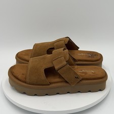 UGG Koolaburra Tizz Platform Sandals Womens Sz 9 Chestnut Brown Slip On Strappy