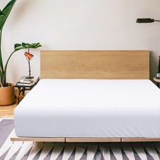 White Full Fitted Sheet Only Microfiber Deep Pocket up to 15inch Bed Sheet