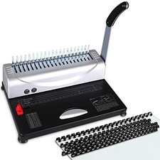 Image of Binding Machine, 21-Hole, 450 Sheet, Paper Punch Binder with Starter Kit