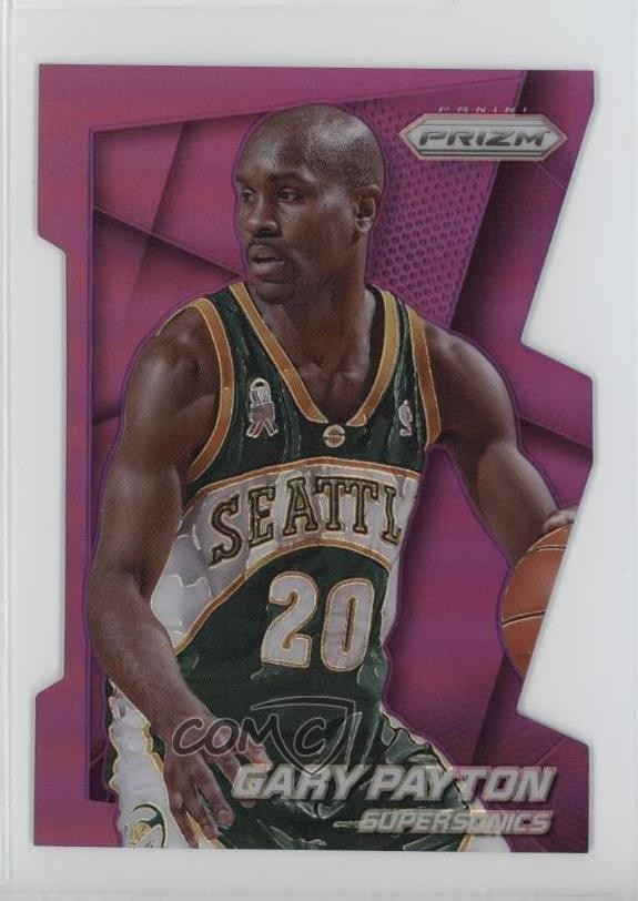 2014-15 Panini Prizm Purple Die-Cut Prizm 14/139 Gary Payton #209 HOF 1f1
