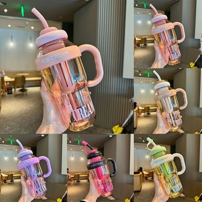 Fashion Forward 1300ml Kunststoffbecher mit Strohhalm leicht und praktisch