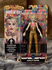 DC Comics HARLEY QUINN 7.5” Figure w/Display Stand Bendyfigs Noble Collection