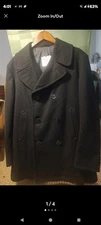 Quarterdeck U.S. Navy Enlisted Man's Overcoat DSCP WOOL Peacoat Men's 42L Black