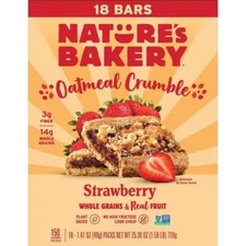 Nature's Bakery Strawberry Crumble Snack Bars - 18ct