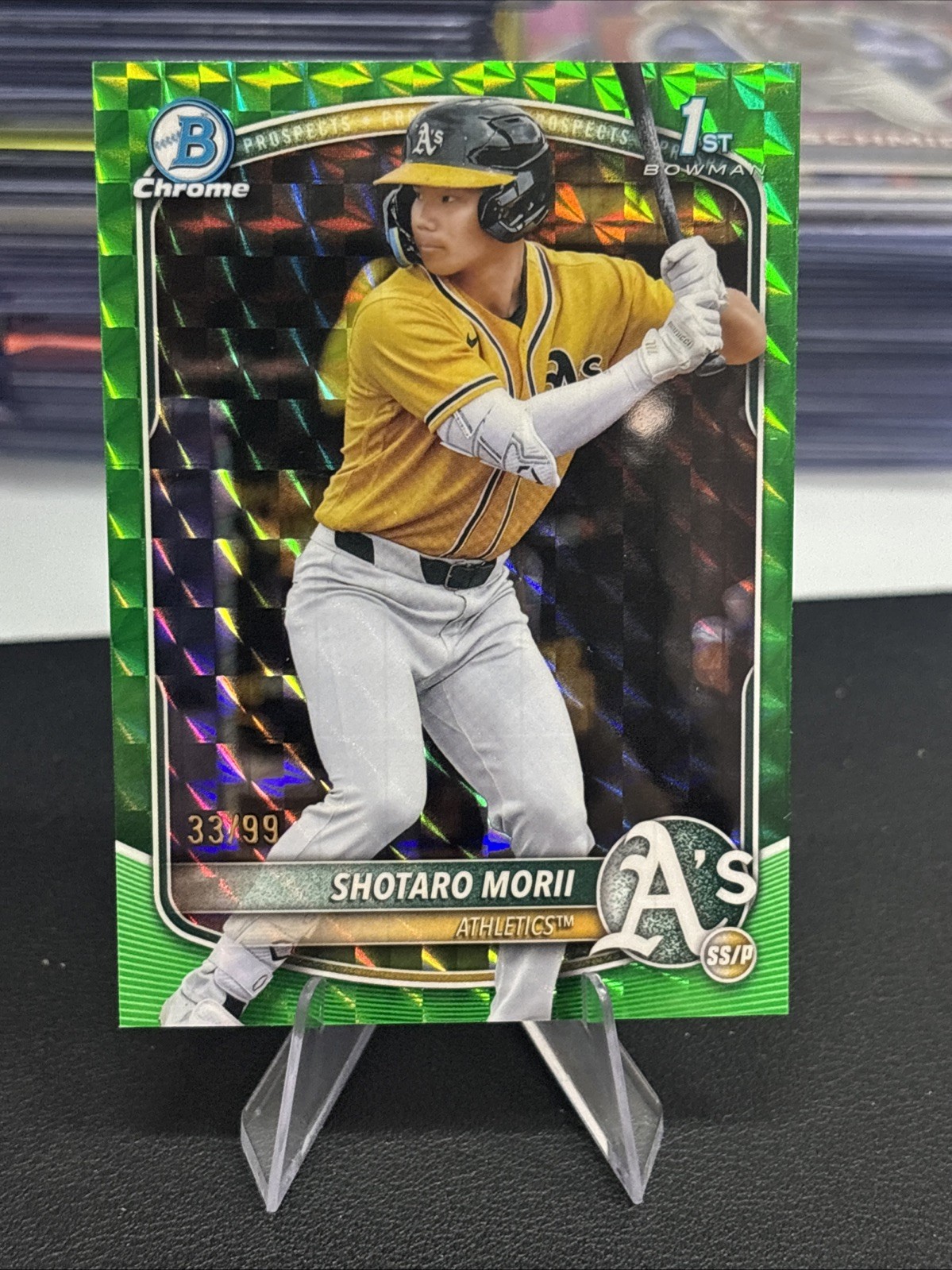 2025 Bowman Chrome 1st Shotaro Morii Green Geometric 33 /99 Color Match