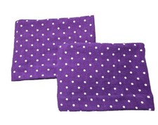 Set of 2 Purple W/white Polkadots Flannel Pillowcases 20 X28.5 Standard