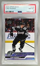 144071164 Luke Hughes 2023 Upper Deck #248 Rookie Young Guns RC PSA 8