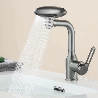 360° drehbare Wasserfall Bad Waschtisch Wasserhahn 4 Modi Brause Mischbatterie warm kalt