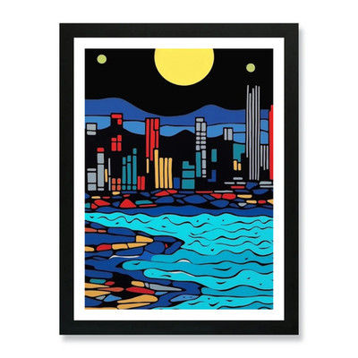 Minimal Design Style Of Moscow Gerahmtes Wandbild Poster Leinwanddruck Bild