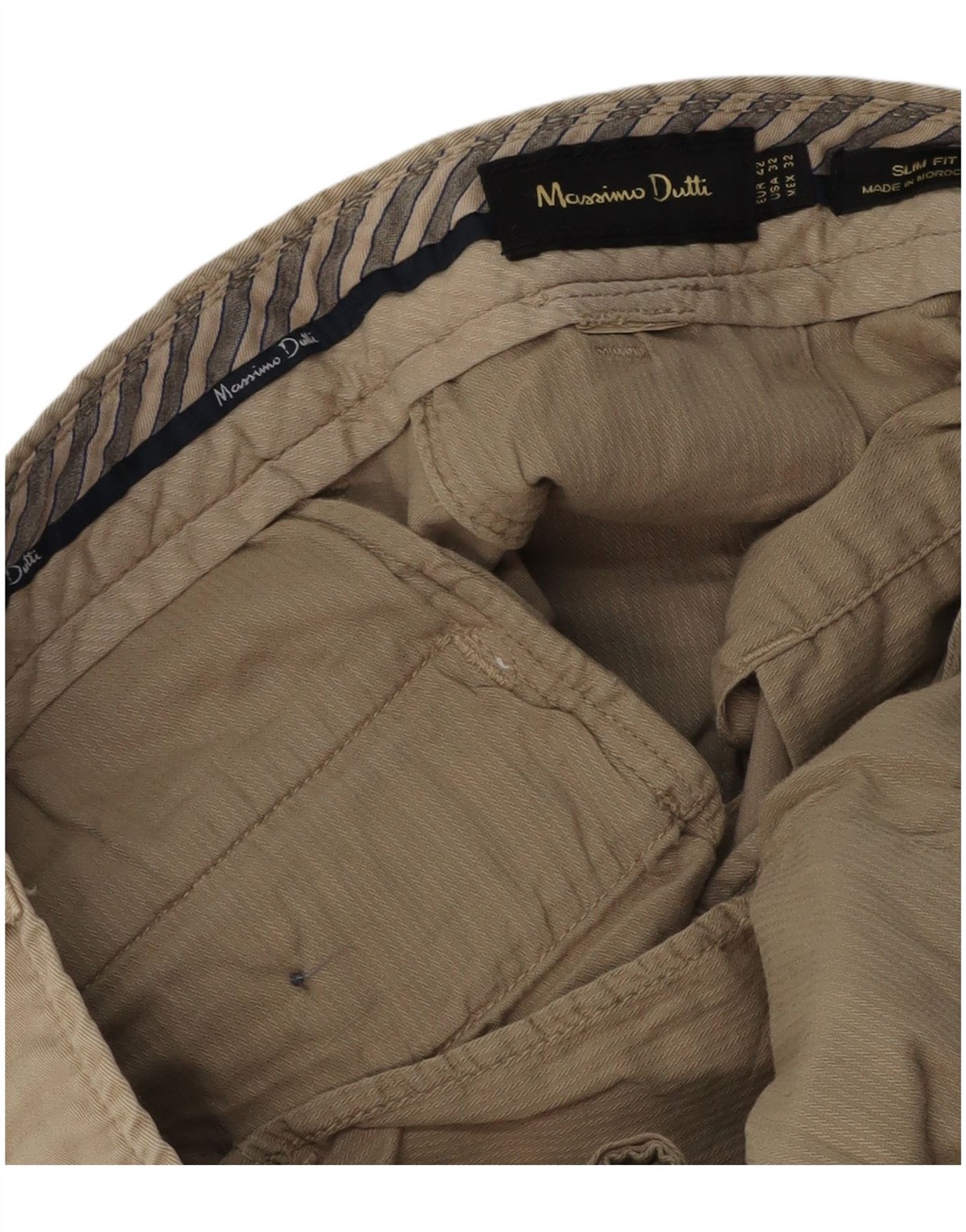 Massimo Dutti Mens Slim Fit Chino Trousers EU 42 Large W32 L34 Beige VT18 thumbnail 3