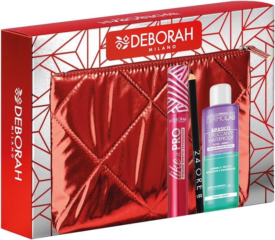 Deborah Milano Set Regalo Pochette Rossa con Mascara Like A Pro e Matita