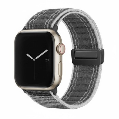 Smartwatch Armband für Apple Watch Series 4 40mm Nylon Textil Band Magnet Grau