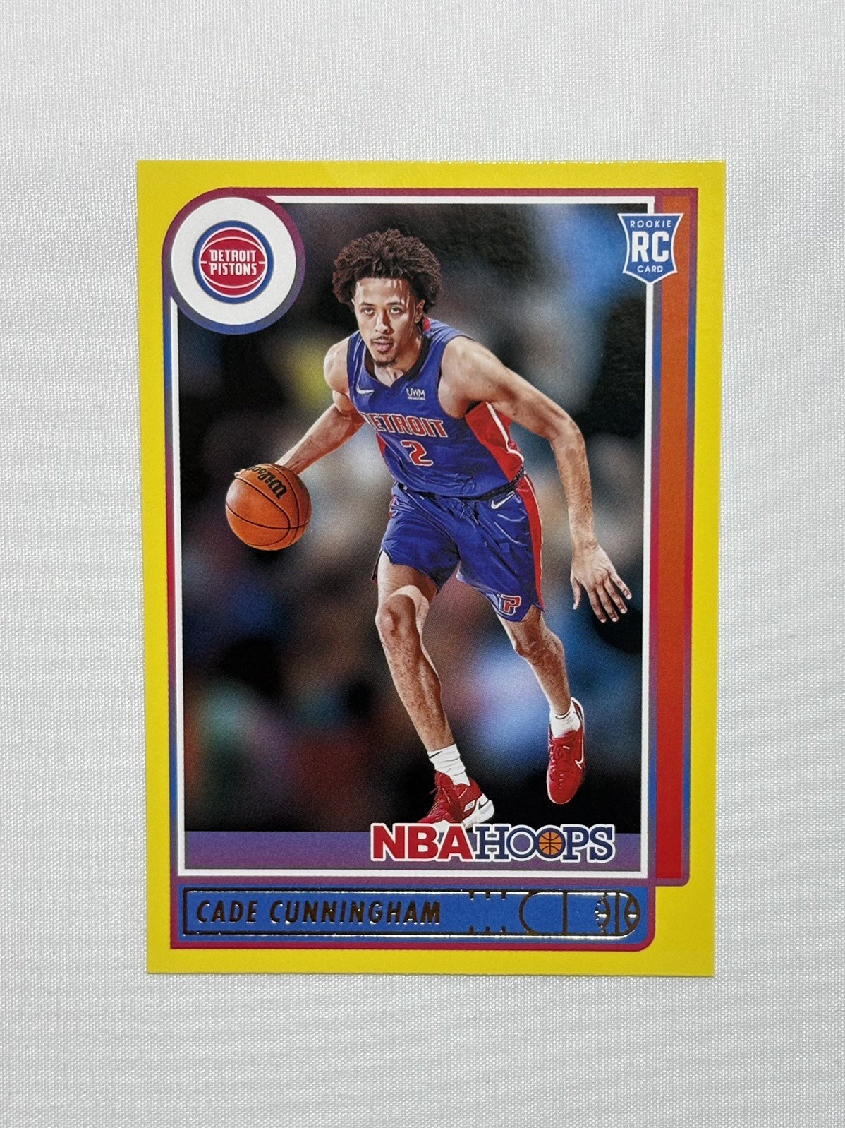 Cade Cunningham 2021-22 Panini NBA Hoops Yellow Parallel Rookie #201 Pistons
