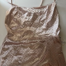 Windsor Gold Satin Rhinestone Maxi Dress Square Neck Lace-Up Back Strappy M