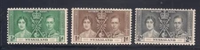 Nyasaland P.   1937    Sc # 51-53    Coronation    MNH    OG