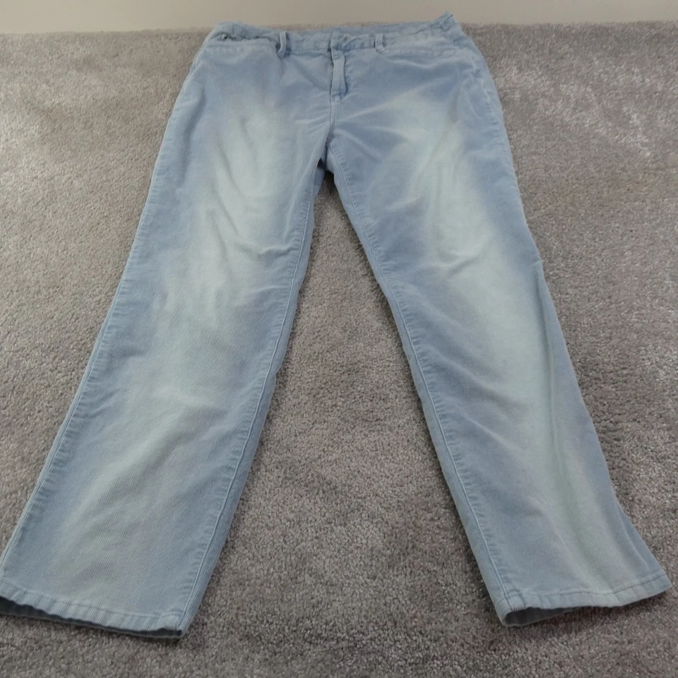 Soft Surroundings Corduroy Brown Pants Womens 12 Blue Straight Leg Stretch - Image 3 of 4