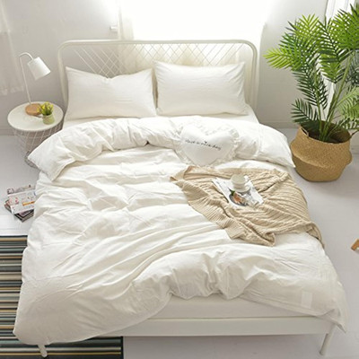100% Washed Cotton Duvet Cover Bedding Set, Healthy,Luxurious, Comfortable, Brea