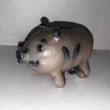 1991 Rowe Pottery Salt Glaze Stoneware Pig Bank Collectible Cambridge WI