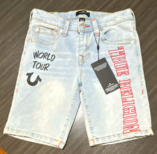 True ReligionBlue Denim Shorts Logo Size 14 Boys