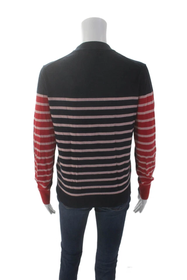 L.K. Suéter Suéter Top Rojo Bennett Mujeres Mezcla Algodón Tejido Rayas Talla S Foto 3 de 4