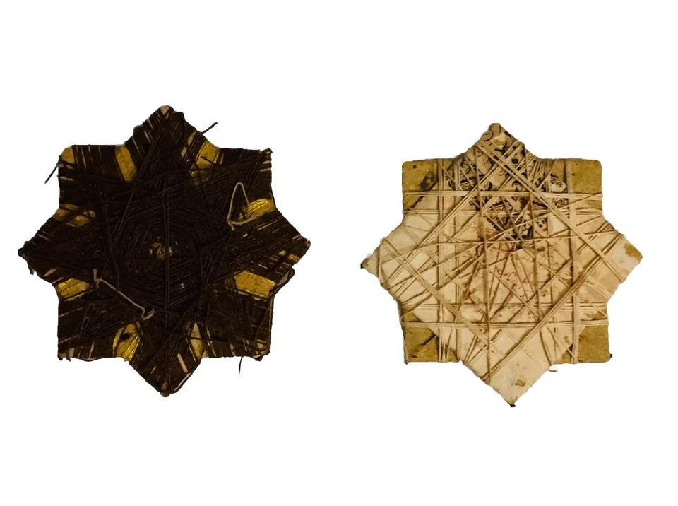 VICTORIAN STAR TINTYPE Thread Frame DAGUERROTYPE Primitive String Art MAN WOMAN - Image 4 of 4