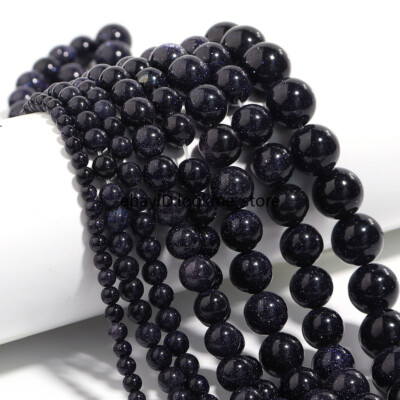 Natural Blue Sand Stone Beads For Bracelet Necklace Jewelry Making 10  12mm