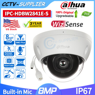 Dahua Wizsense Dome IPC-HDBW2841E-S 8MP Starlight IR IP Camera SMD Built in Mic