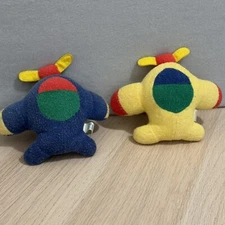 Terry Cloth Plush Set of 2 Planes - CRIB MATES- Airplane Rattle Baby Stuffed Toy